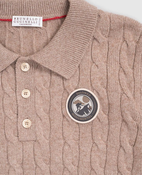 Brunello Cucinelli Дитяче коричневе поло з кашеміру B22M72315C