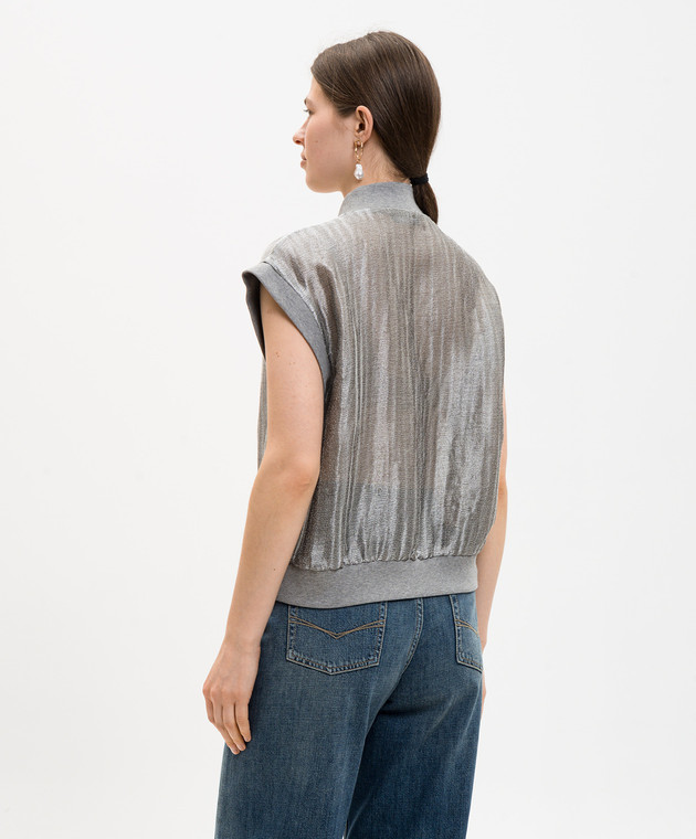 Peserico Сірий жилет з льоном E0316705032 зображення 4