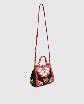 Dolce&Gabbana Черная сумка Sicily в принт BB6003B0816