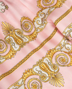 Versace Детские розовые брюки из шелка в принт 10185141A17228