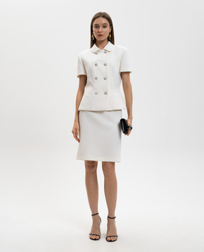 Versace Белый двубортный жакет из шерсти 10230621A12789