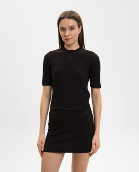 AMIRI Коричневий топ з вовною з фактурним візерунком AWTOKN1004