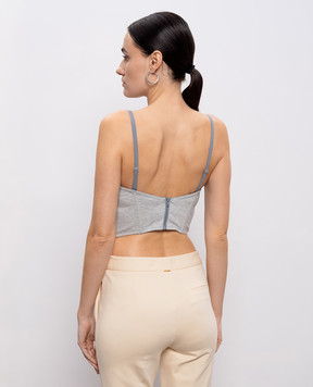 Twinset Сірий меланжевий топ-бюстьє 261AP2144