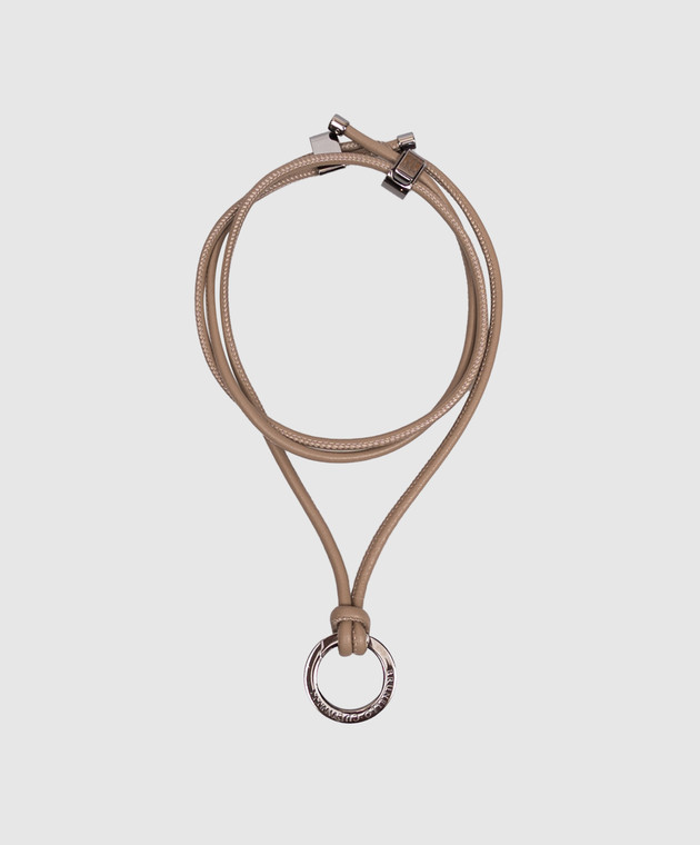 Brunello Cucinelli Коричневый кожаный шнурок для очков MACP9G002