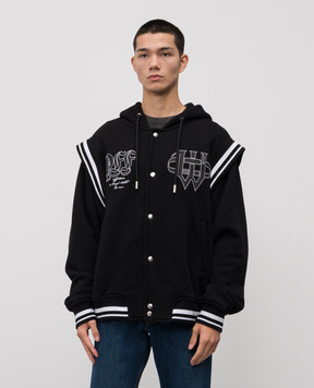 Off-White Черная спортивная куртка с логотипом 44MEK003F5F001