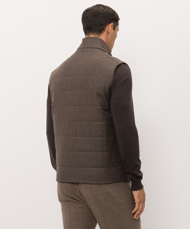 Bertolo Cashmere Коричневый жилет из шерсти и кашемира 000356002732 изображение 4