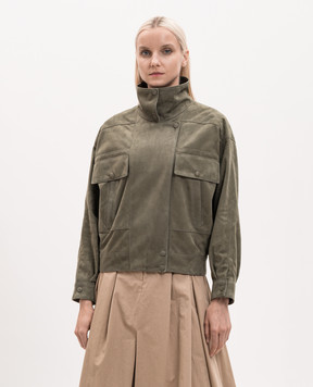 Babe Pay Pls Зелена замшева куртка 2614SUEDE