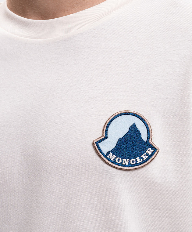 Moncler Бежевый лонгслив с логотипом L20918D0001989B8U изображение 5