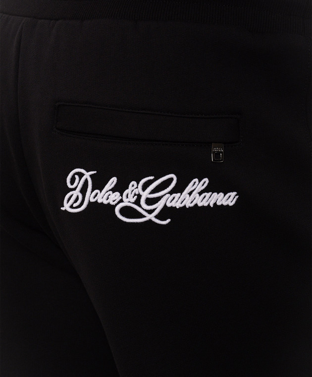 Dolce&Gabbana Черные джоггеры с вышивкой логотипа GVS2HZG7P9M изображение 5