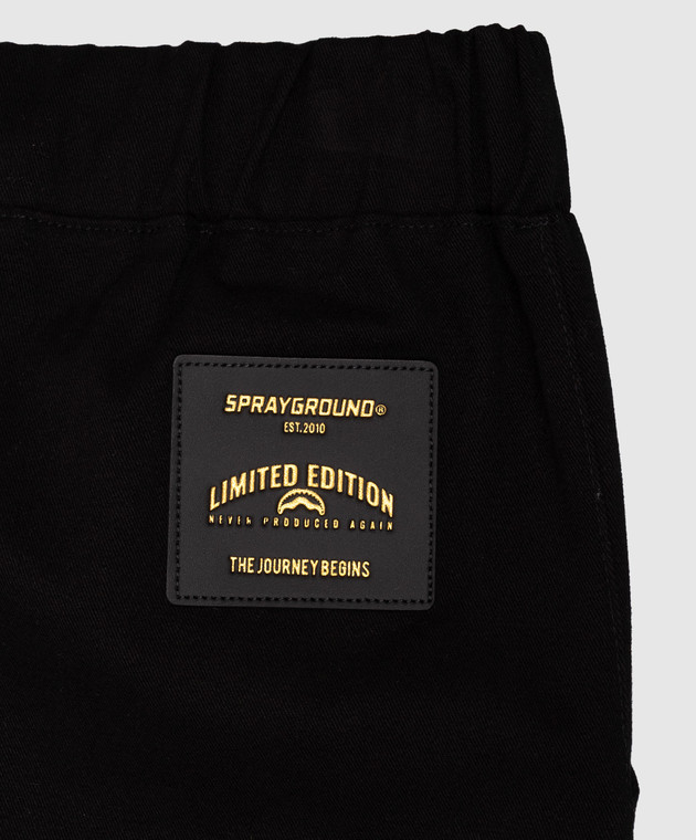 Sprayground Детские черные джоггеры с фактурным логотипом SPY1492 изображение 4