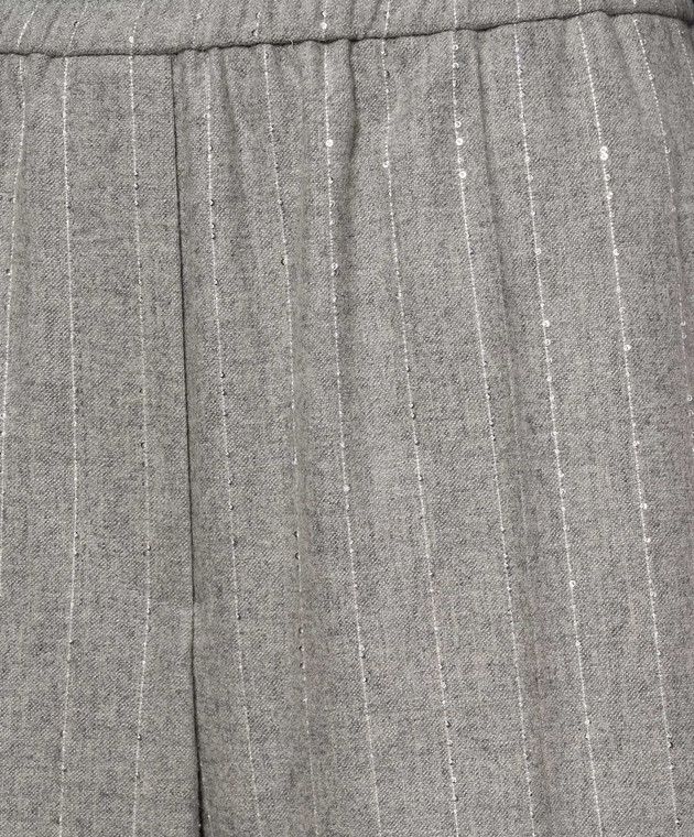 Brunello Cucinelli Сірі штани з вовною в смужку MG576P9354 зображення 5