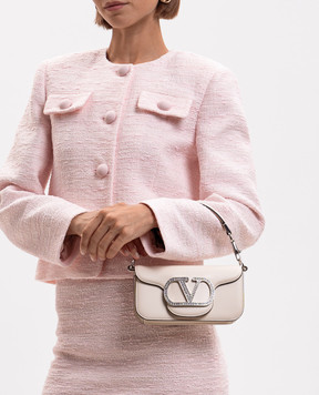 Valentino Бежева шкіряна сумка Locò 9W2B0K53UTF