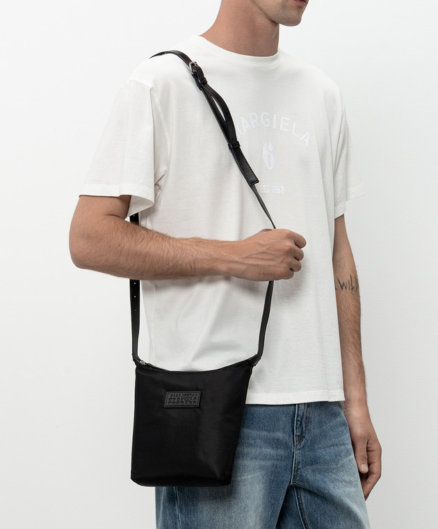 Maison Margiela MM6 Черная сумка с нашивкой логотипа SB6WG0026P9062 изображение 2