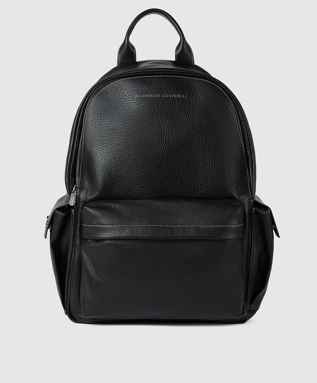 Brunello Cucinelli Чорний шкіряний рюкзак Travel MBZIBU243