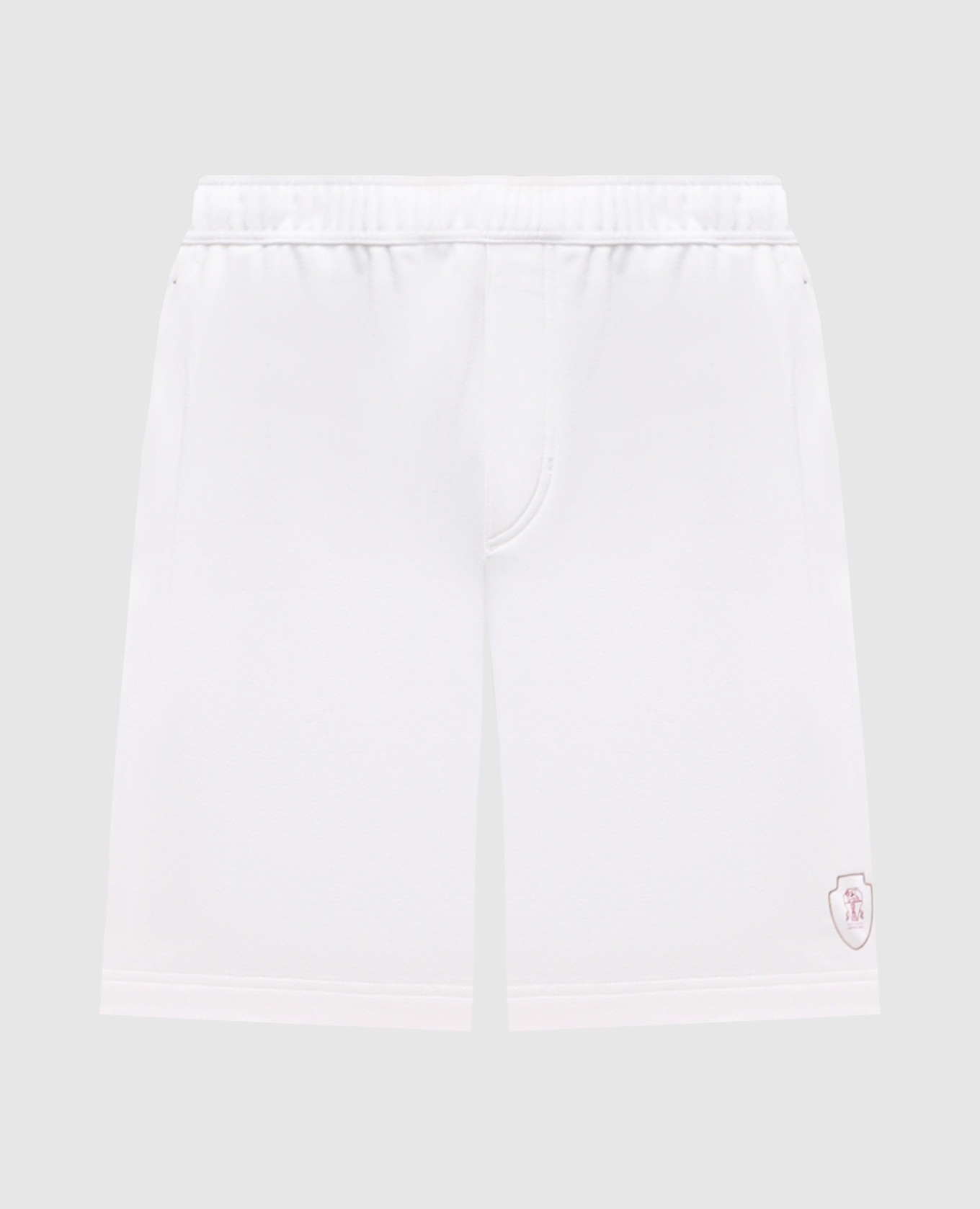 Белые шорты с принтом эмблемы