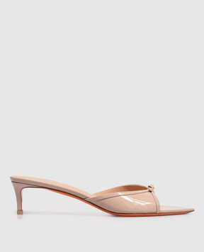 Santoni Бежеві шкіряні лаковані мюлі WHTQ71691HA2NVHD