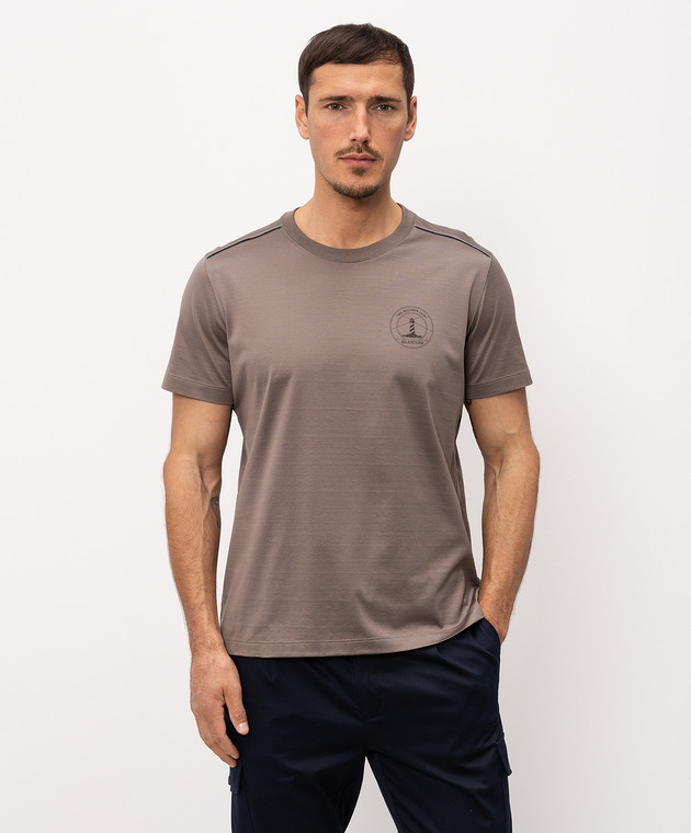 Bilancioni Коричневая футболка с принтом BE26T4GBE2 изображение 3