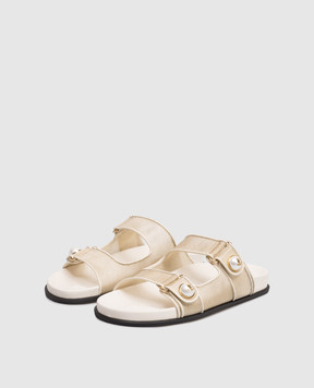 Jimmy Choo Шлепанцы цвета айвори Fayence FAYENCESANDALCJM
