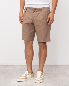 Stefano Ricci Коричневі шорти з льоном M1T6100180LCTL1U