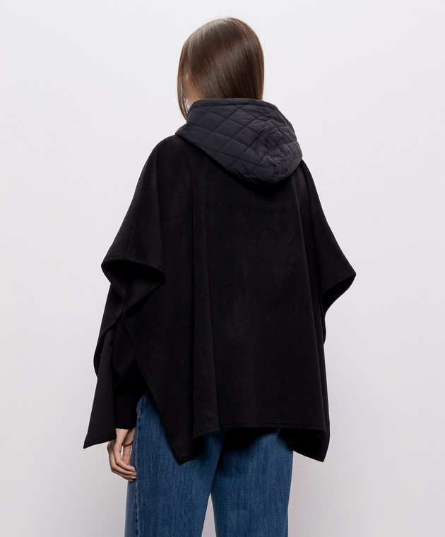 Twinset Чорне пончо з капюшоном 262LI4BLL зображення 4