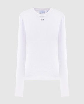 Off-White Лонгслів в рубчик кольору айворі 2FB00674T