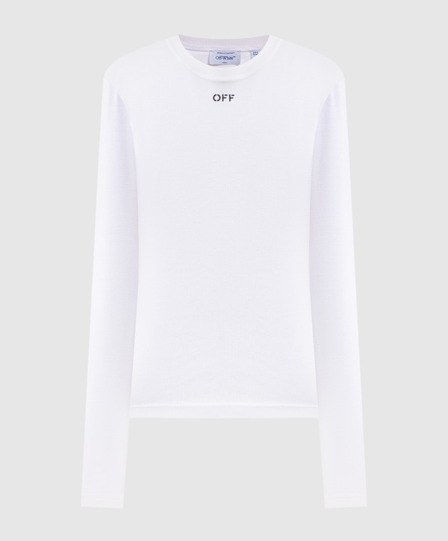 Off-White Лонгслів в рубчик кольору айворі 2FB00674T