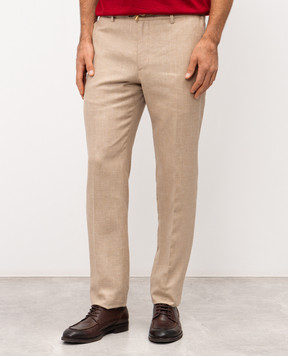 Stefano Ricci Бежеві штани з льону, вовни і шовку M1T8000016B127HA