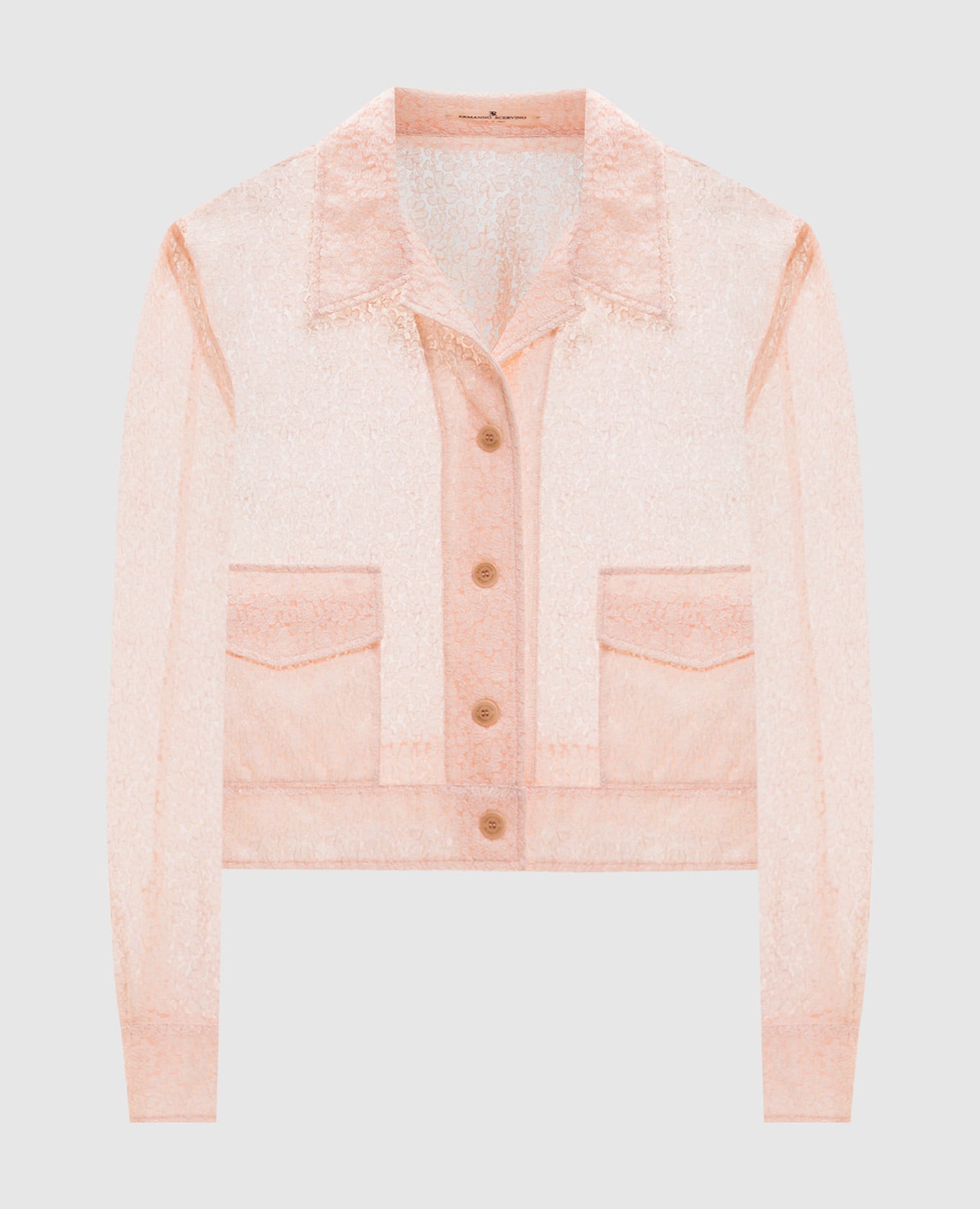 Рожевий жакет з мережива