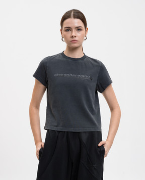 Alexander Wang Серая футболка с принтом логотипа 1CC3251103