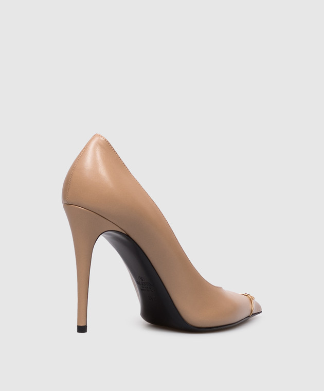 Valentino Коричневі шкіряні туфлі з логотипом VLogo 9W2S0QD7YEA зображення 4