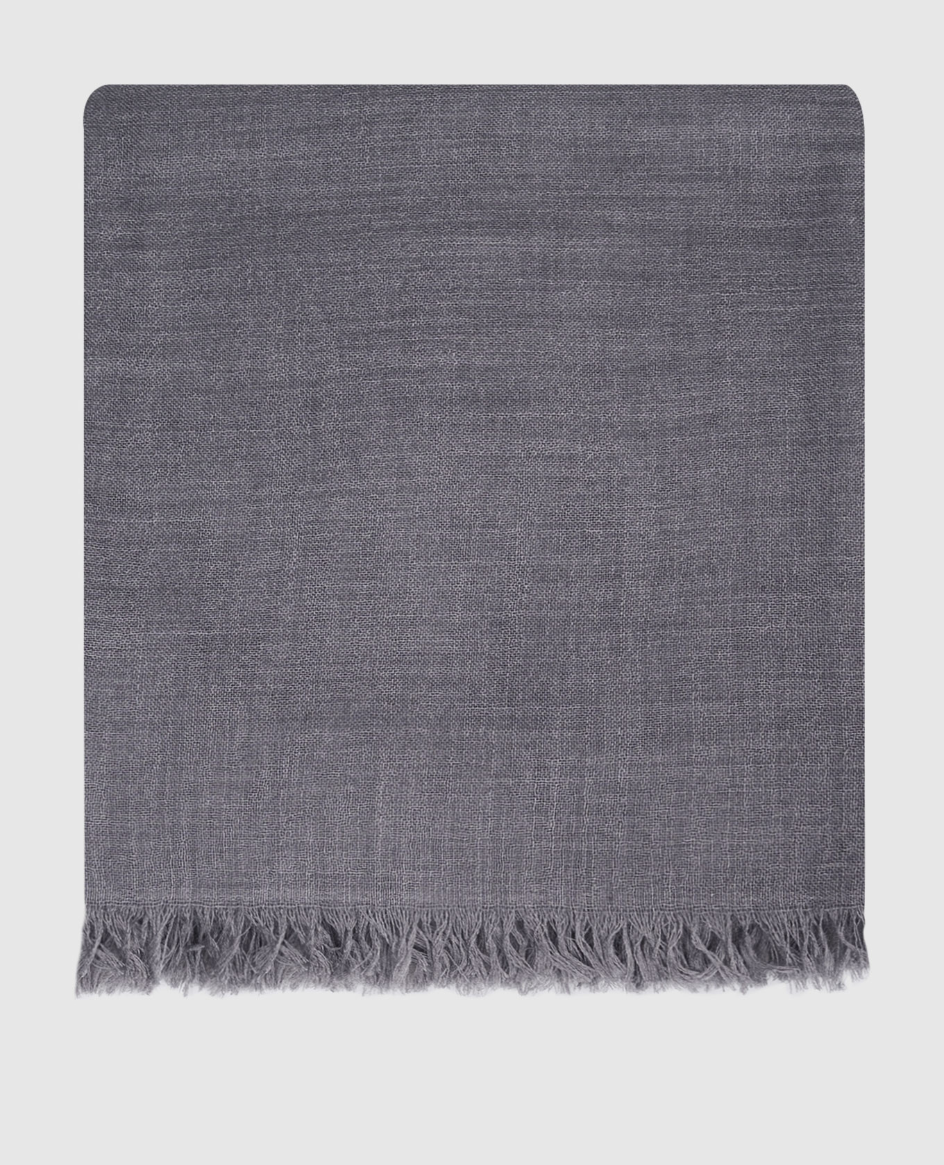 Серый палантин из кашемира и шелка