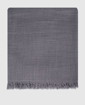 Brunello Cucinelli Серый палантин из кашемира и шелка MSC924059