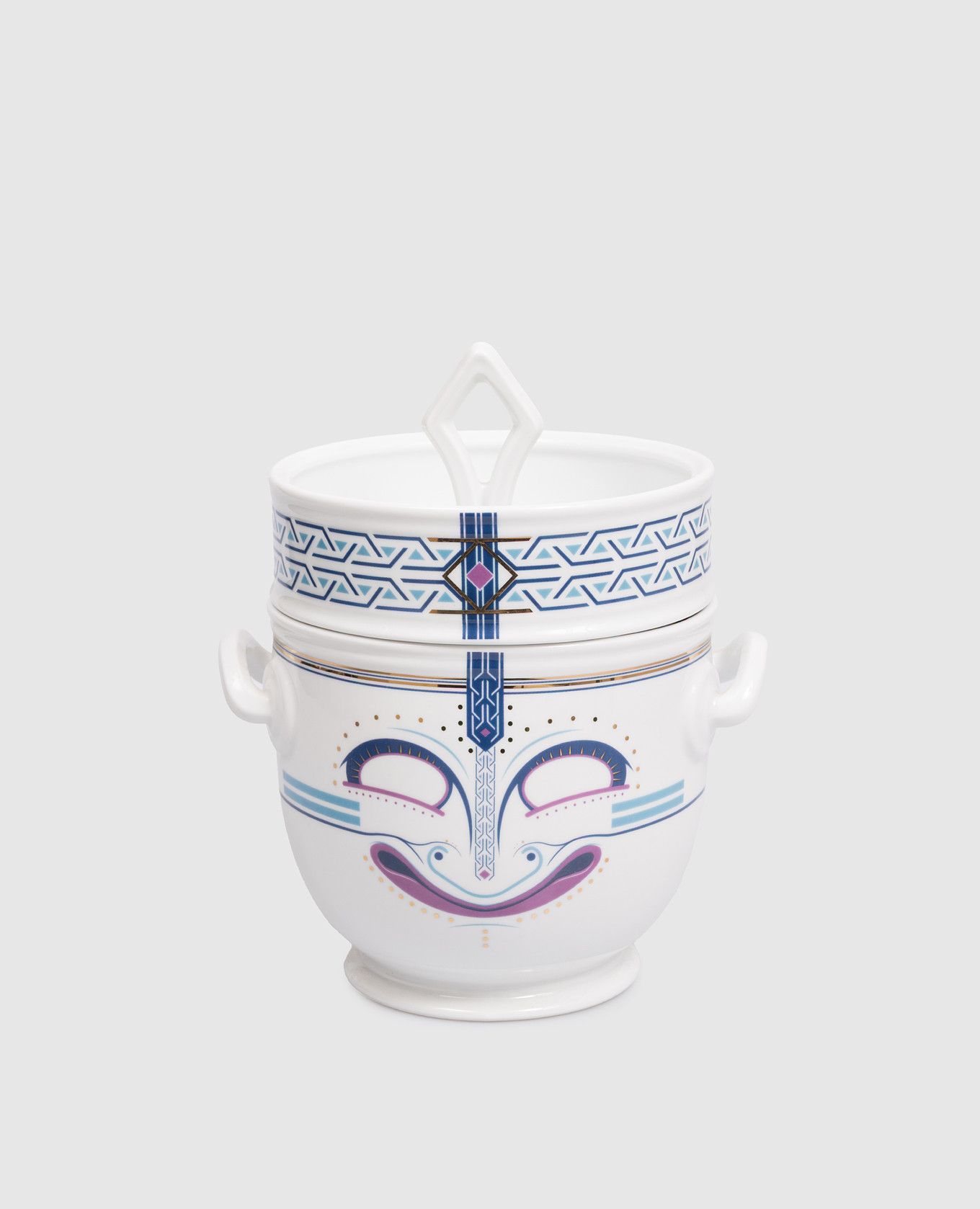 

Белая фарфоровая емкость Quart-Hada Ethnics для льда в подарочной коробке, Белый, Посуда