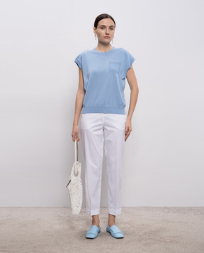 Peserico Блакитний топ з ланцюжком моніль A99064F129173I