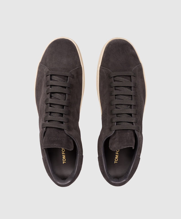 Tom Ford Серые замшевые кроссовки Warwick J1507LCL423N изображение 4