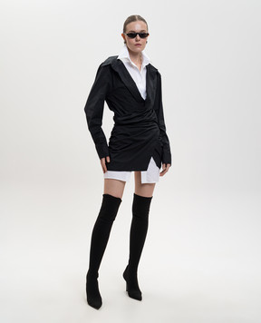 The Attico Чорна сукня-сорочка подвійної кнструкції 260WCA00458CCE002AA