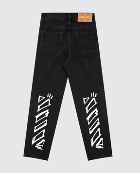 Off-White Детские черные джинсы Diagonal Marker 44BYA005F26D001