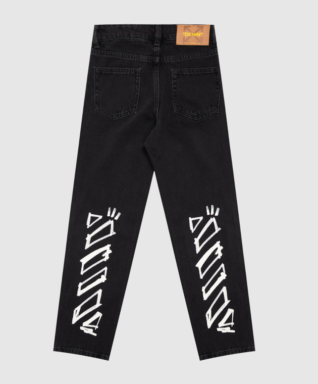Off-White Детские черные джинсы Diagonal Marker 44BYA005F26D001 изображение 2