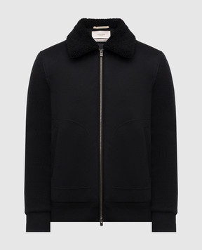 Agnona Черная куртка из кашемира с мехом TH10UBXU7060