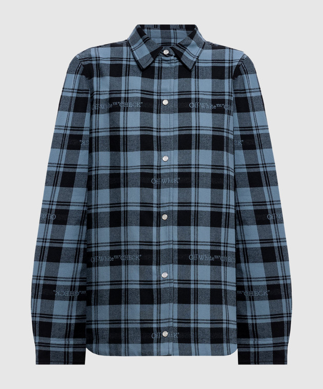Off-White Синяя куртка в стиле рубашки в клетку 2FG00659T