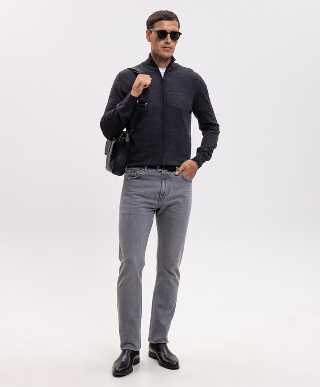Canali Темно-сірий кардиган з вовни MK01149C0022 зображення 2