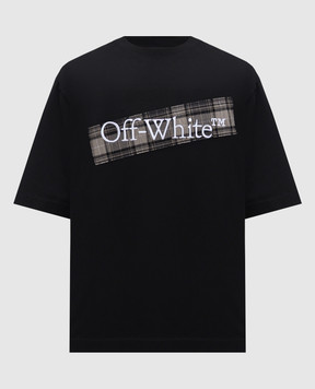 Off-White Чорна футболка з вишивкою логотипа 44MAA120F5J00N