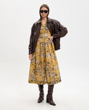 Babe Pay Pls Коричневая кожаная куртка с тиснением зерно 2533ASTON