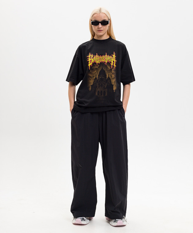 Balenciaga Чорна футболка Sacré Cœur 764235TUVE4 зображення 2