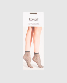 Wolford Темно-коричневые носки Shimmer 20 den 48119