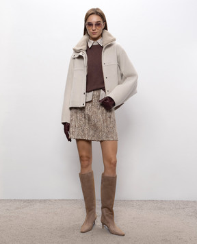Brunello Cucinelli Бордовый свитер с люрексом M1E224720