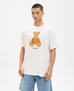 Palm Angels Футболка цвета айвори Bear PMAA109S26JER00A