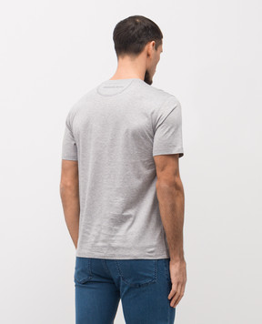 Stefano Ricci Серая меланжевая футболка с вышивкой логотипа MNH6104960TE0001