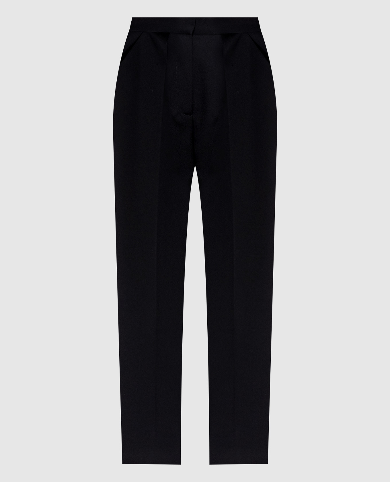 

Черные брюки из шерсти, Черный, Зауженные брюки