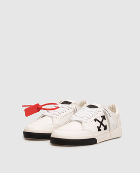 Off-White Белые кожаные кроссовки Vulcanized M293C9L002